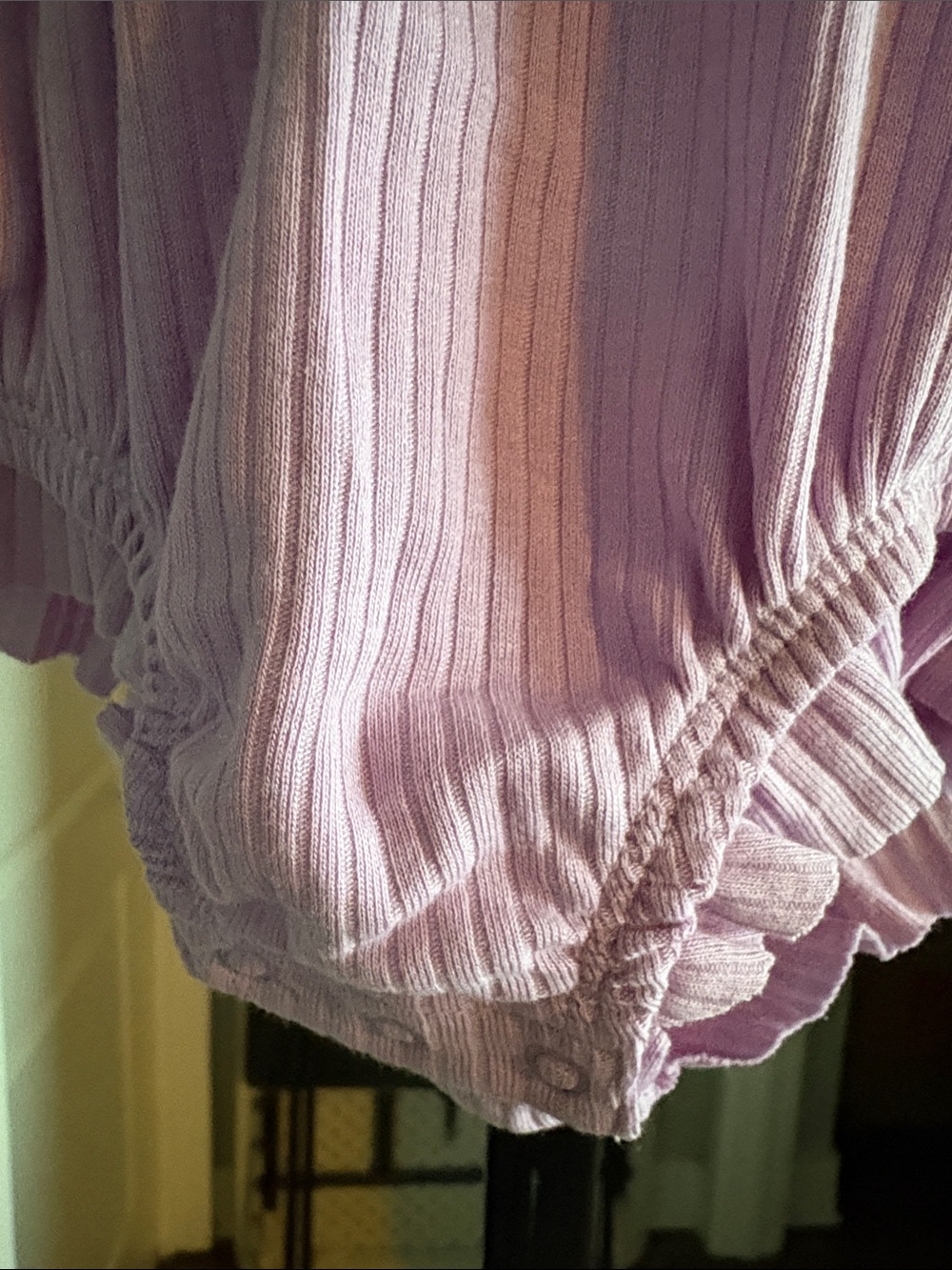 Cat & Jack Lilac Ribbed Ruffle Romper - Picture 6 of 8
